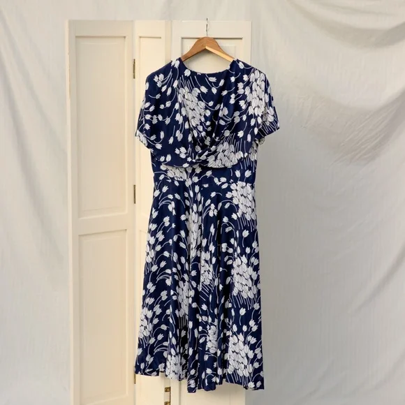 Floral Silk Midi Dress - Picture 3 of 3